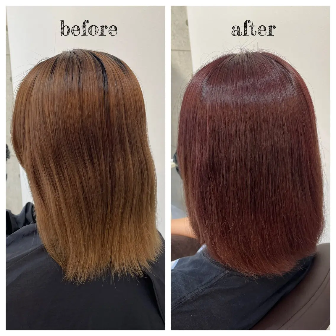 ミディアム カラー ボルドーカラー ルビー ヘアカラー トリートメント PutiLuca 浅川のヘアスタイル
