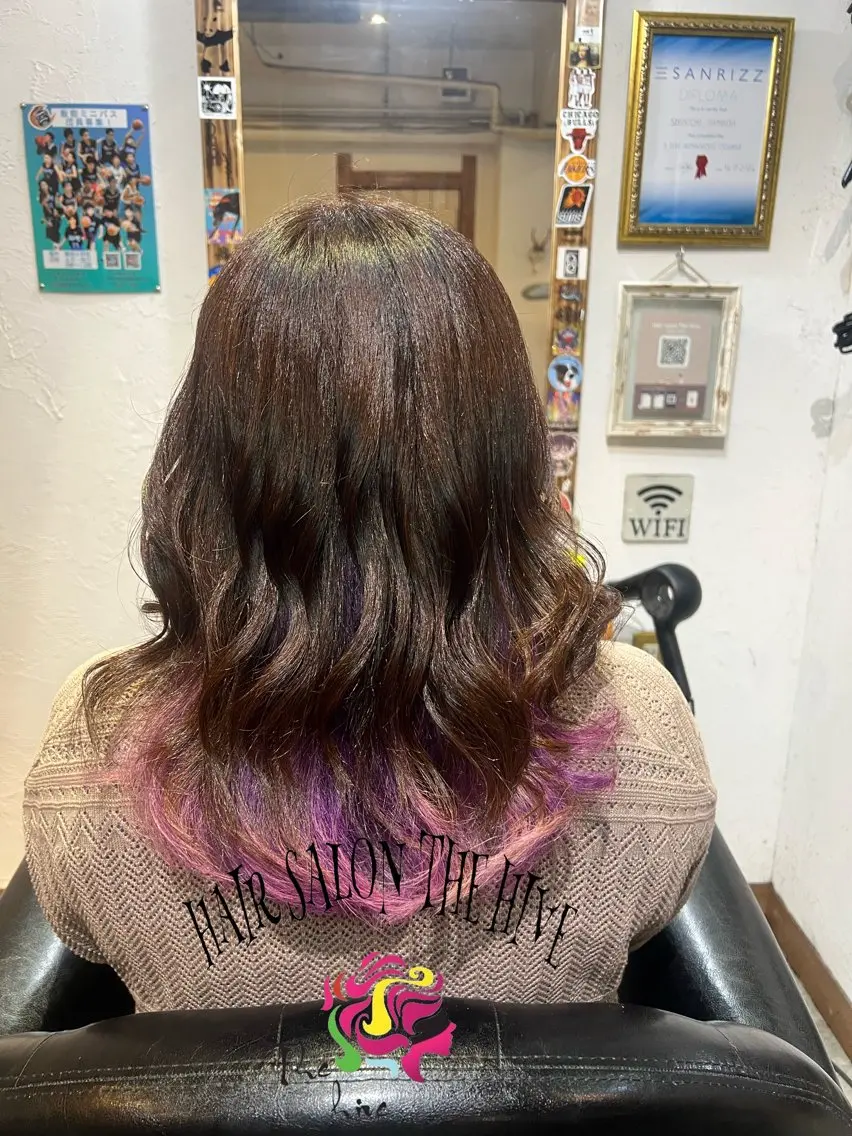 ロング カラー インナーカラー カット ヘアカラー Hair salon The  hiveのヘアスタイル