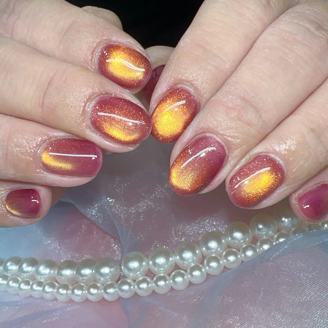ネイル キラキラネイル マグネットネイル ハンドネイル NailSalon MAHINAのネイルデザイン