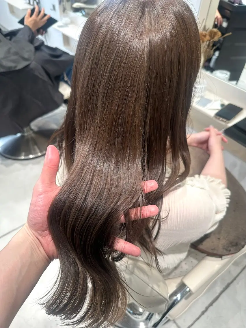 ミディアム カラー カット ヘアカラー トリートメント ヘッドスパ ヘアセット 赤み消しカラー/縮毛 /顔まわり/ジョウのヘアスタイル