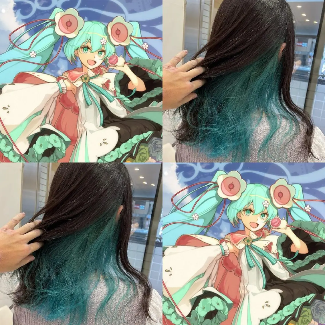 セミロング カラー ブリーチ ケアブリーチ インナーカラー あらげ 🌈推しカラー🌈ᵕのヘアスタイル