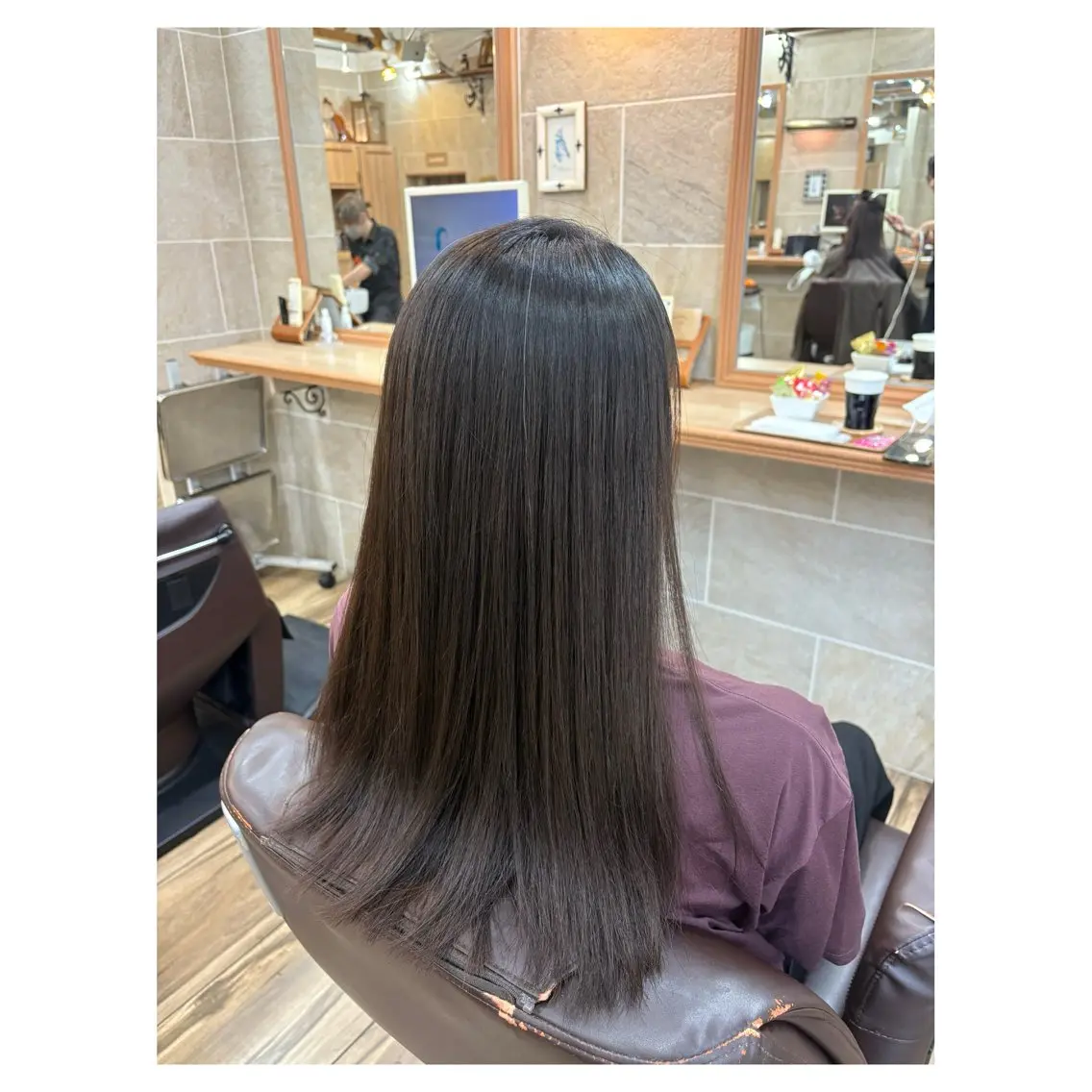 ロング 縮毛矯正 縮毛矯正 亀田 実花のヘアスタイル
