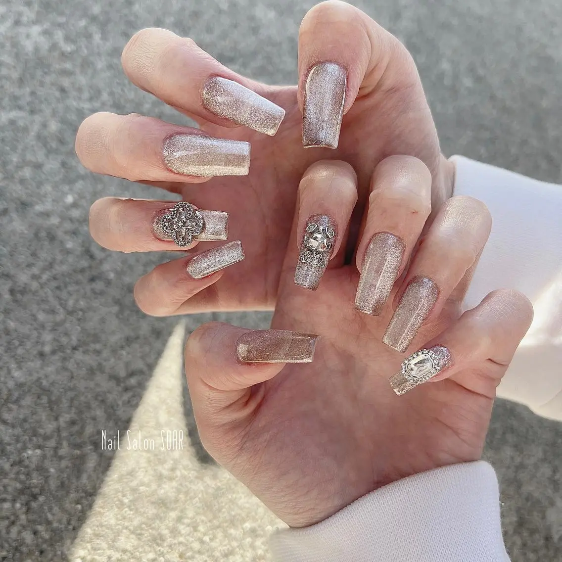 ネイル 長さ出し マグネットネイル マグネットワンカラー ワンカラーネイル ワンホンネイル nonnail HINAのネイルデザイン