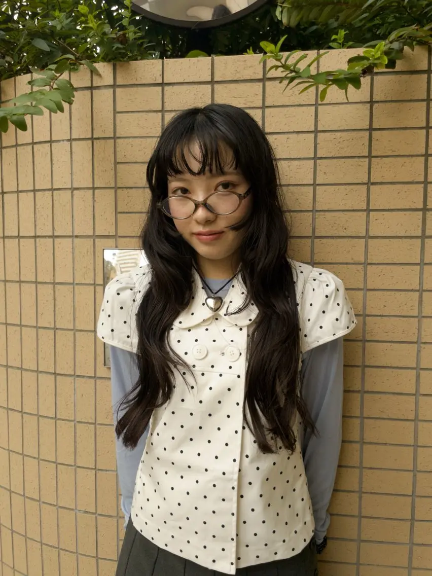ロング カット ヘアカラー トリートメント 神戸レイヤーカット 顔周り／骨格診断のヘアスタイル