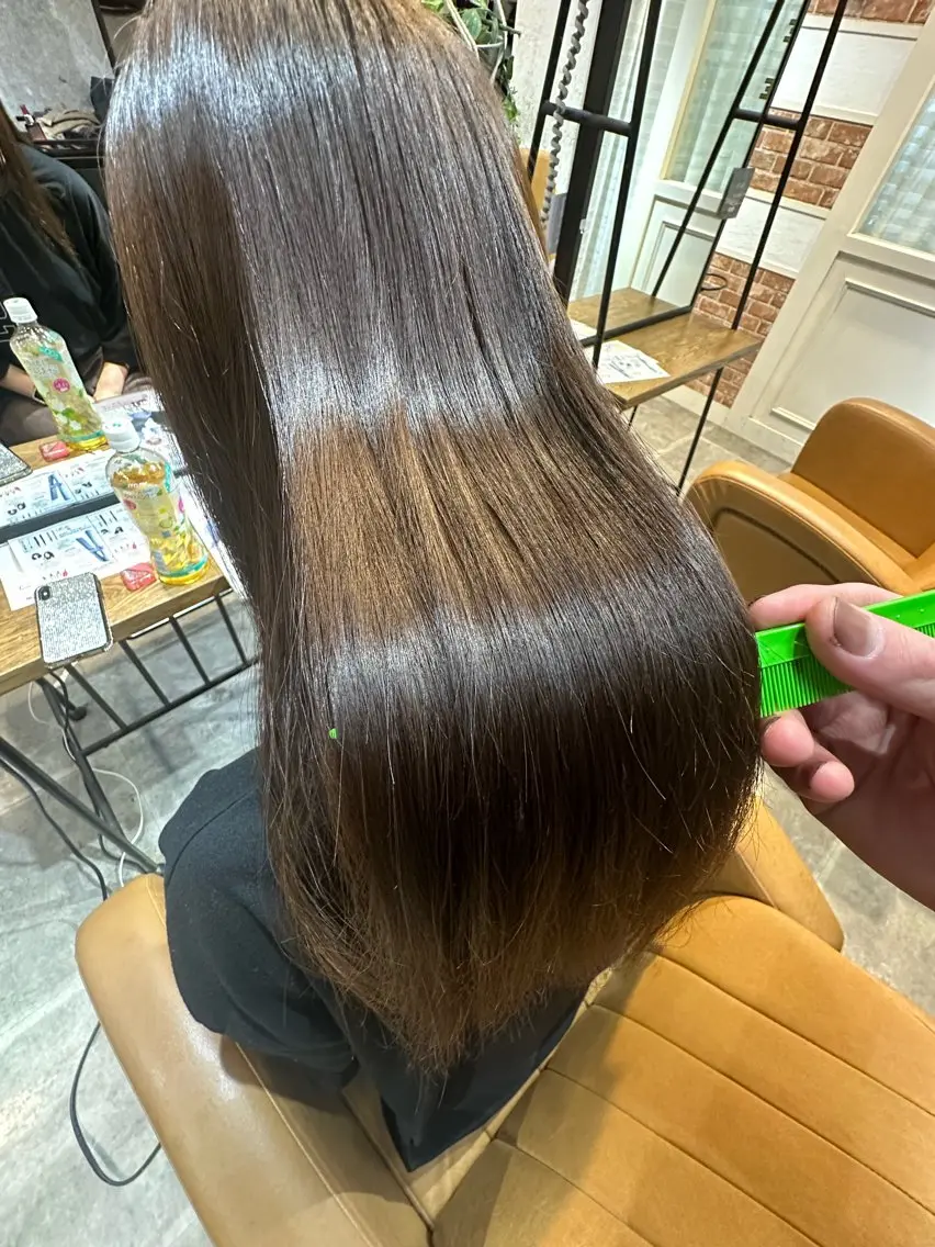 セミロング 縮毛矯正 カット ヘアカラー 縮毛矯正 トリートメント 縮毛矯正/ ✨艶髪/芦川優磨のヘアスタイル