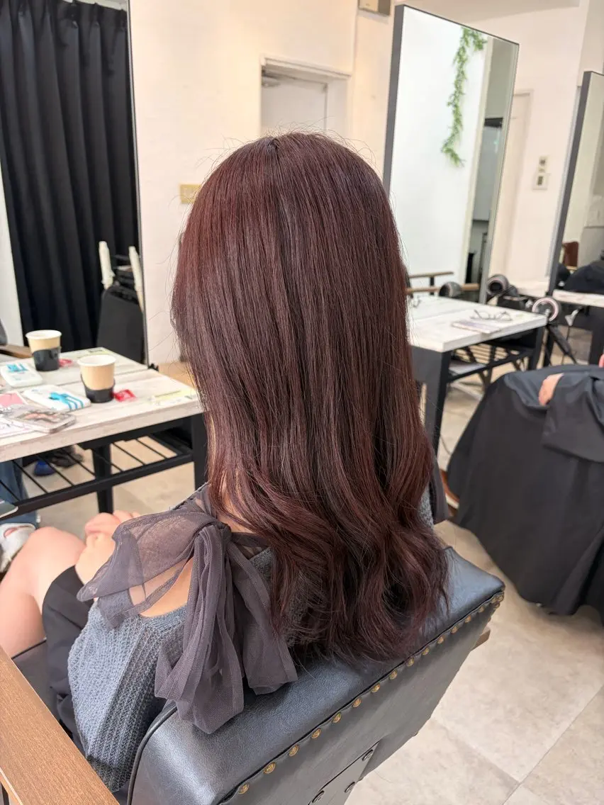 ロング カラー ブラウンカラー ピンクカラー ピンクブラウン ヘアカラー モデルさん 大募集🌟Mayuのヘアスタイル