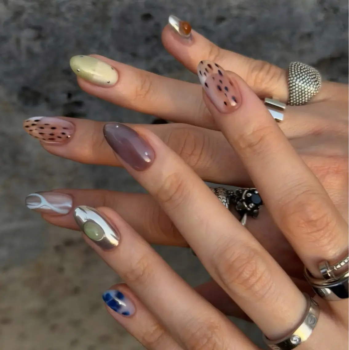ネイル アニマル柄 ジェルネイル 韓国ネイル ミラーネイル ニュアンスネイル ハンドネイル フットネイル Umee Nailのネイルデザイン