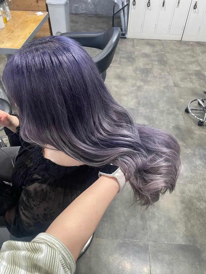 ロング カラー ヘアカラー トリートメント ハイトーン 横浜💞ミオのヘアスタイル