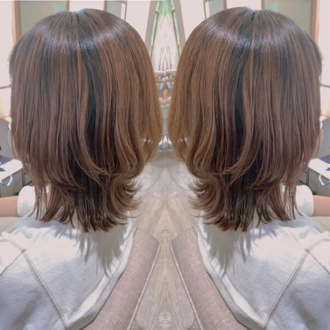 ミディアム ヘアアレンジ ボブ くびれヘア カット トリートメント 韓国hair🦋 Nanaのヘアスタイル
