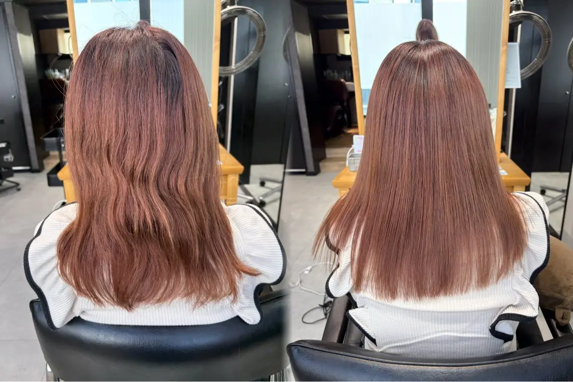 セミロング 髪質改善 縮毛矯正 トリートメント トリートメント カラーモデル募集 🤍momoha🤍のヘアスタイル