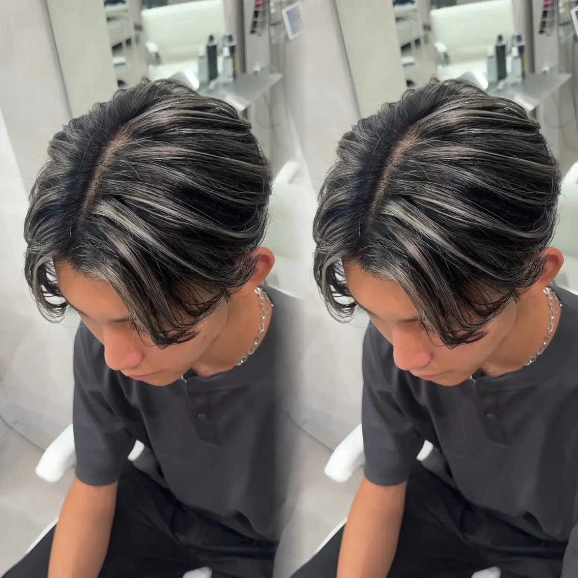 カラー メンズ メンズハイライト ハイライトカラー ヘアカラー 原宿/ハイライト バレイヤージュ/大智のヘアスタイル