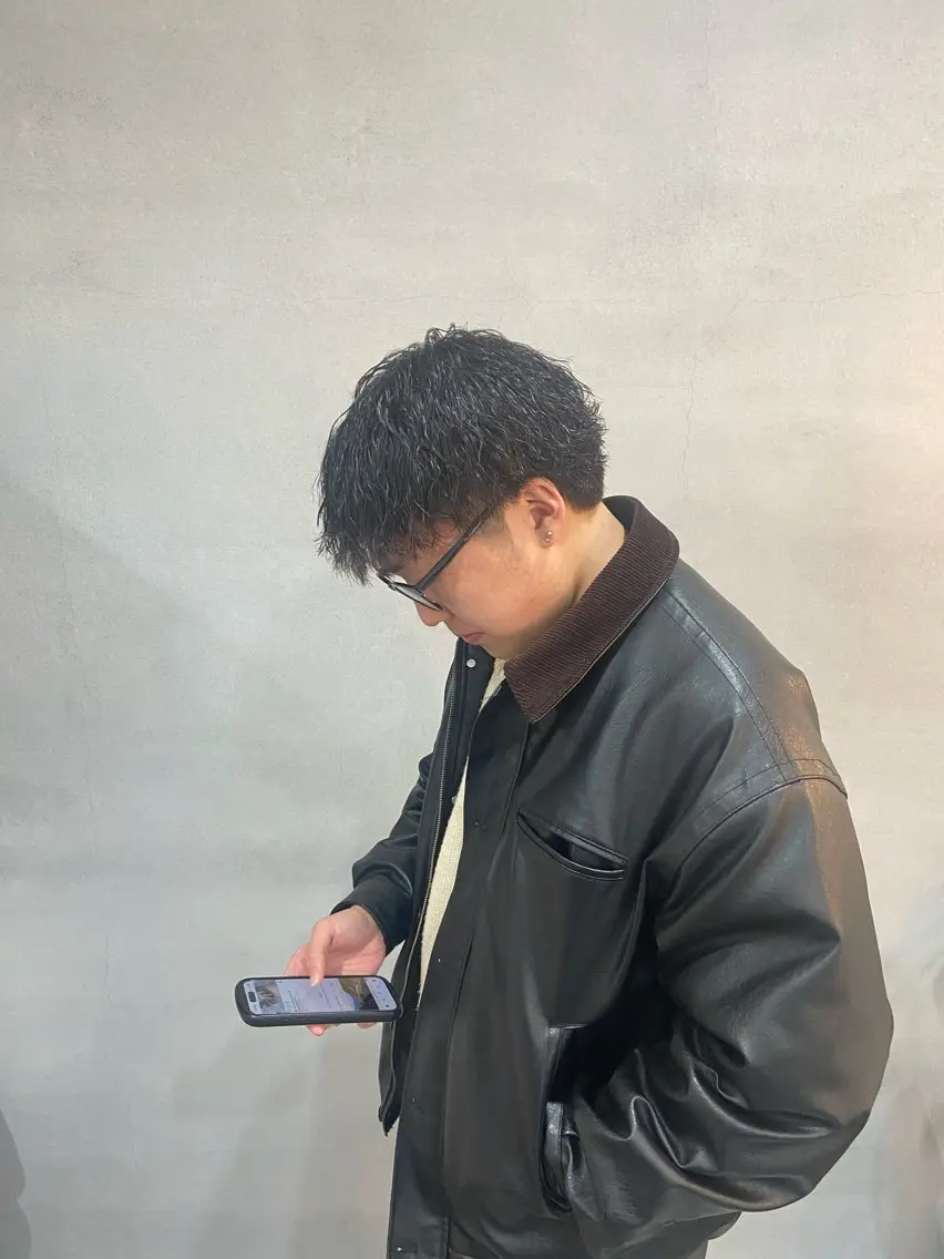パーマ メンズ ルプラボウ 沖  大雅のヘアスタイル
