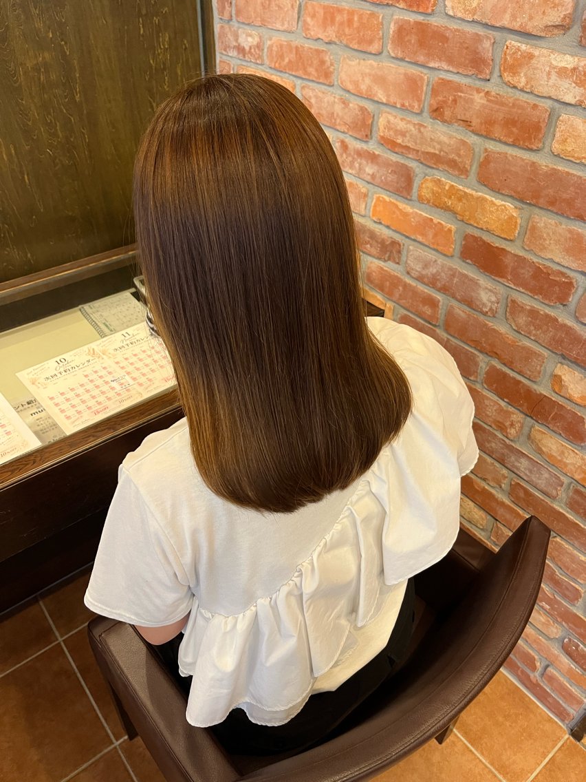セミロング ボブ カット ヘアカラー 水野 真伽のヘアスタイル