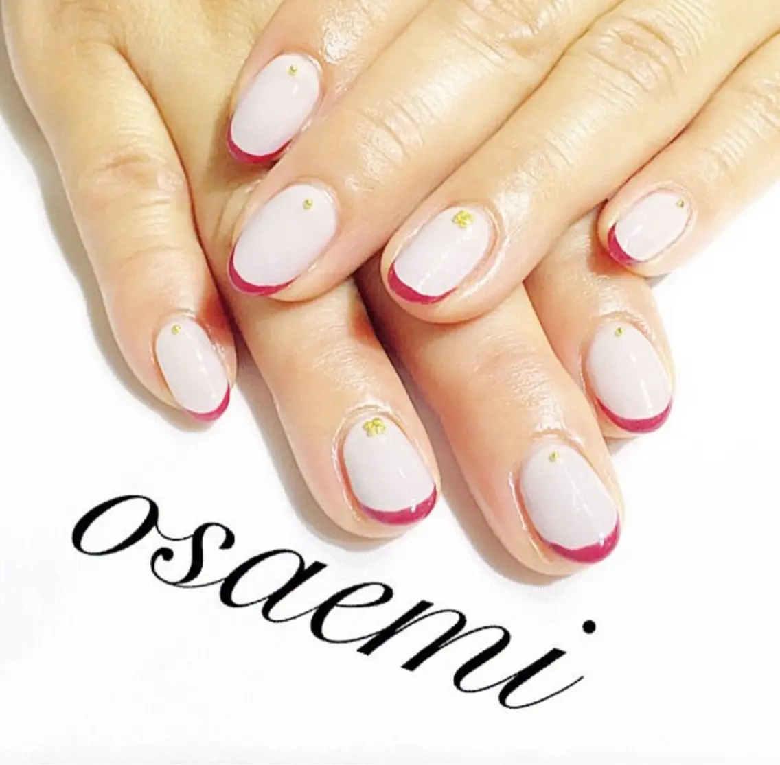 ネイル チークネイル フラッシュネイル フレンチネイル グラデーション ラメ(グリッター) ハンドネイル osa emiのネイルデザイン