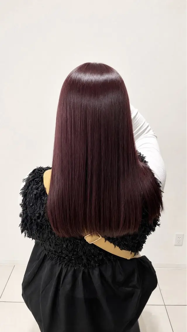 セミロング カラー ボルドーカラー ボブ ヘアカラー 宮澤 美羽のヘアスタイル