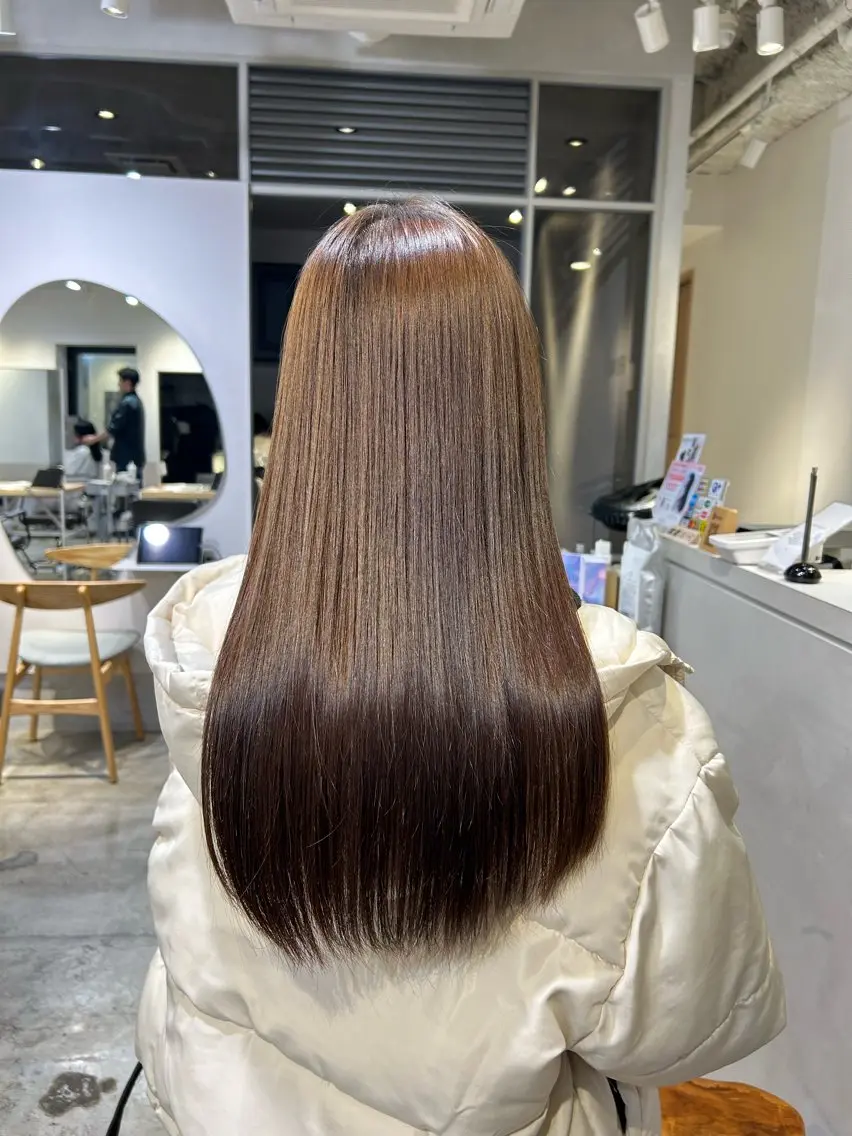 ロング 縮毛矯正 骨格診断カット ひより FILMSのヘアスタイル