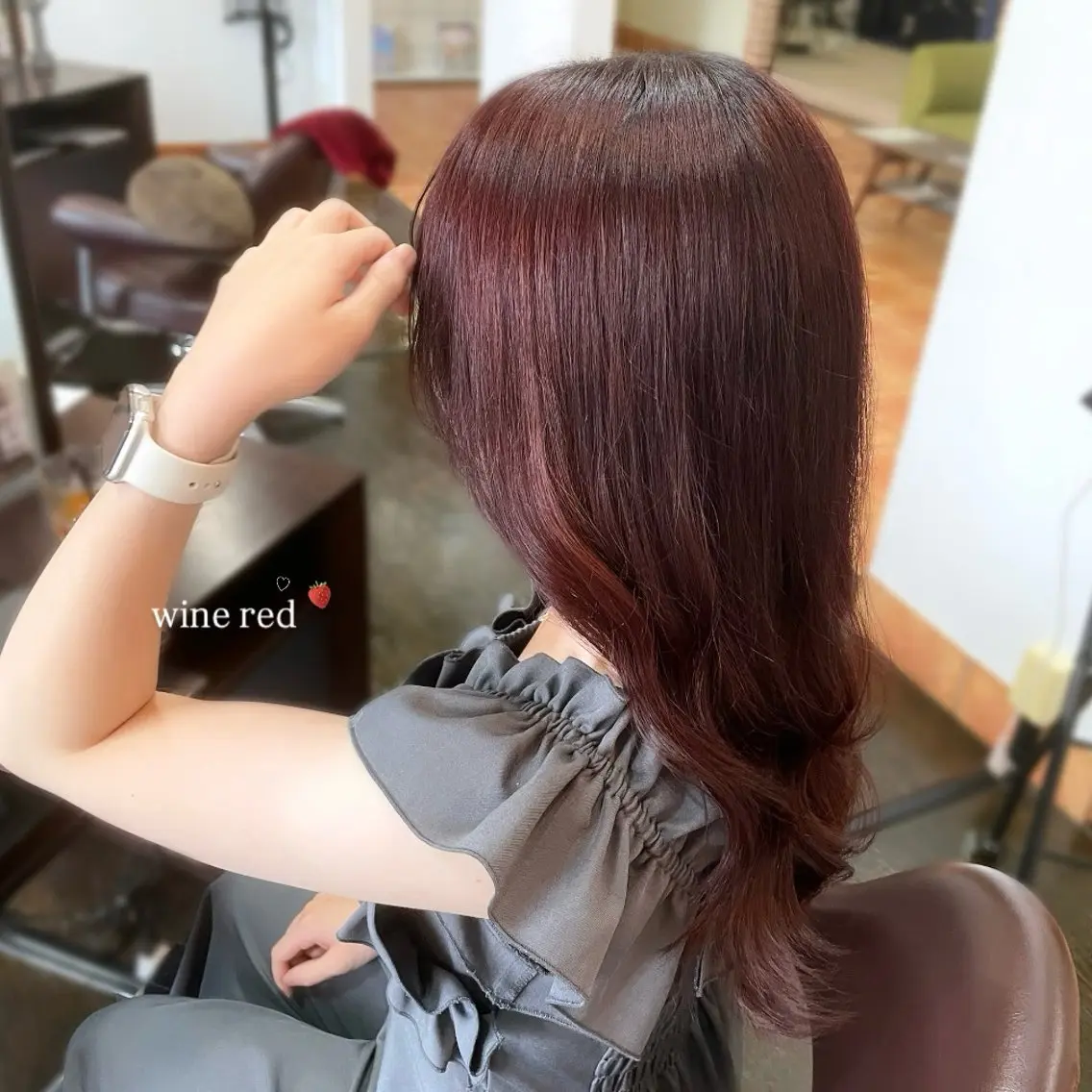 ロング カラー ブリーチ ブリーチなしカラー レッドカラー ヘアカラー nana ♡のヘアスタイル
