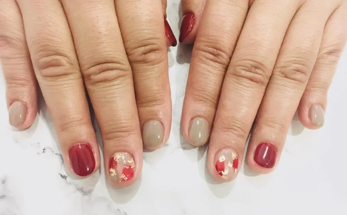 ネイル アートネイル ボルドー フラワーネイル HIRATA RIEのネイルデザイン