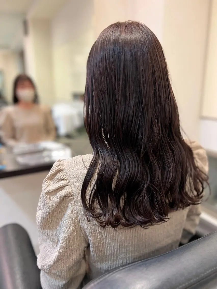 ミディアム カラー 縮毛矯正/ レイヤー/ミディアムのヘアスタイル