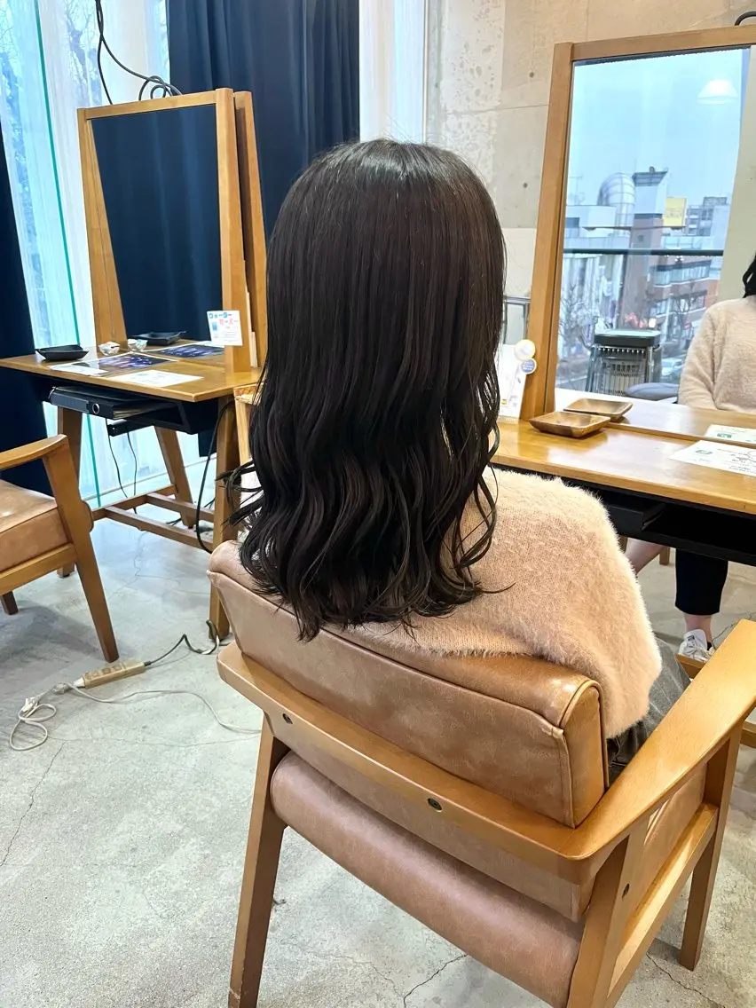 セミロング カラー 透明感カラー グレージュ カット ヘアカラー トリートメント SABO /透明感カラー/美髪のヘアスタイル