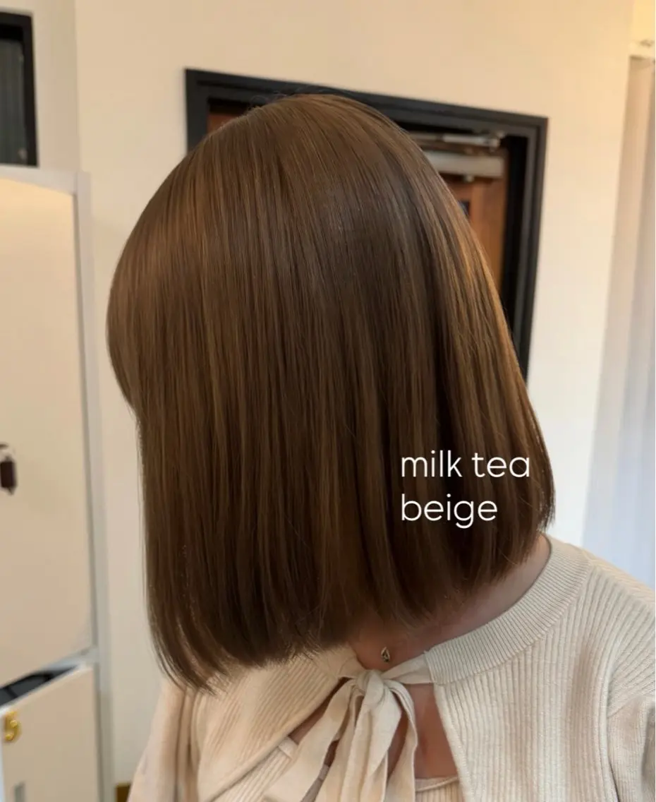 ミディアム カラー ベージュカラー ブリーチ 透明感カラー ミルクティーベージュ ヘアカラー 🪼AYUKA🪼 モデルさん大募集‼️のヘアスタイル