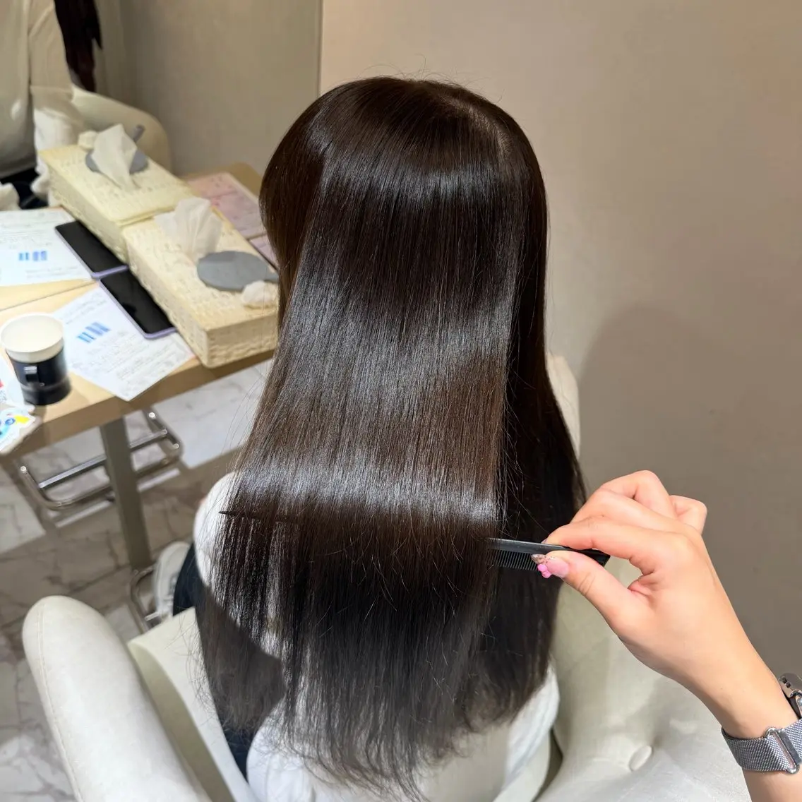 ロング カラー カット ヘアカラー トリートメント ヘッドスパ マホ/日吉/髪質改善 /レイヤー/ガーリーのヘアスタイル