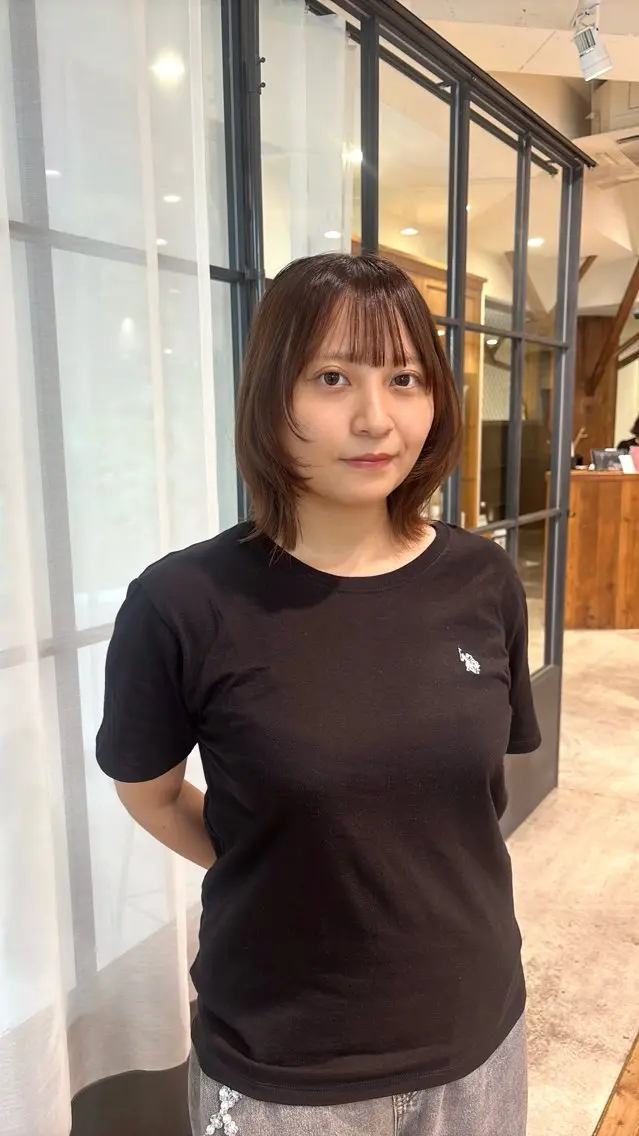ミディアム 顔まわりレイヤー レイヤーカット カット 梅田美容室/カット /Maoのヘアスタイル