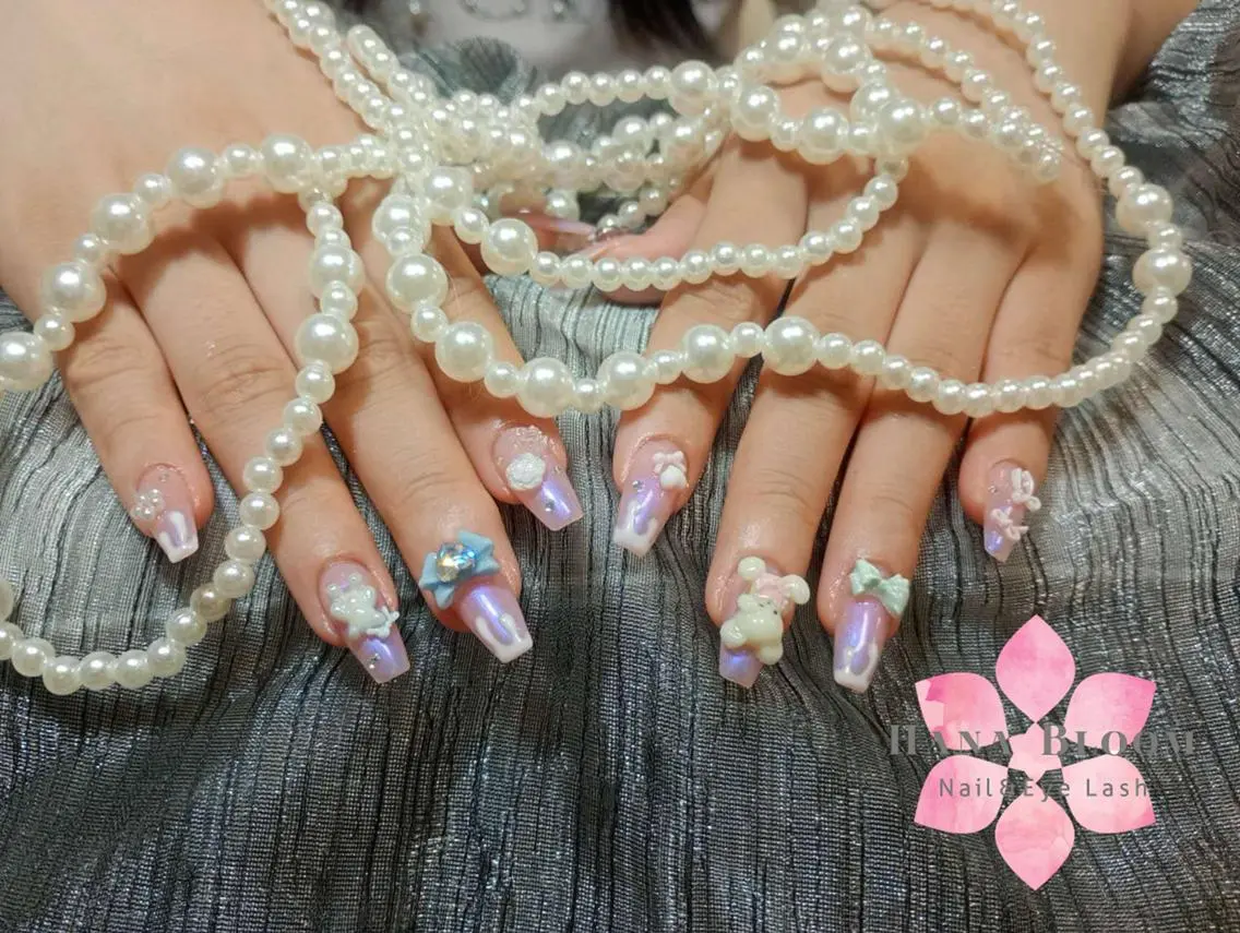 ネイル 長さ出し フットネイル 韓国ネイル マグネットネイル 持ち込み ハンドネイル ハンドケア Hana Bloom Nail Salonのネイルデザイン
