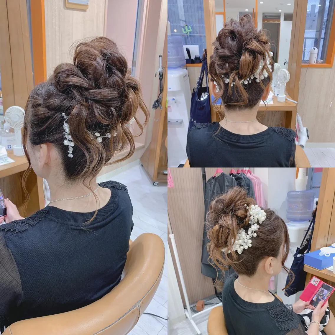 ロング ヘアアレンジ お団子ヘア 青木 麻紀のヘアスタイル
