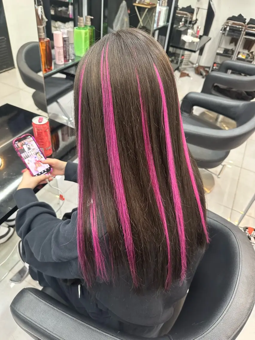 セミロング エクステ ハイライト Lapis池袋 REIのヘアスタイル