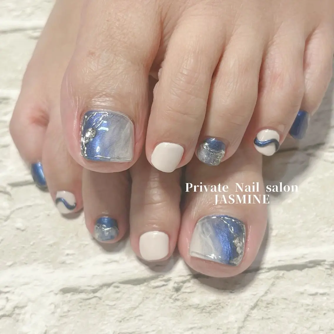 ネイル フットネイル ミラーネイル フットネイル Nail salon JASMINEのネイルデザイン