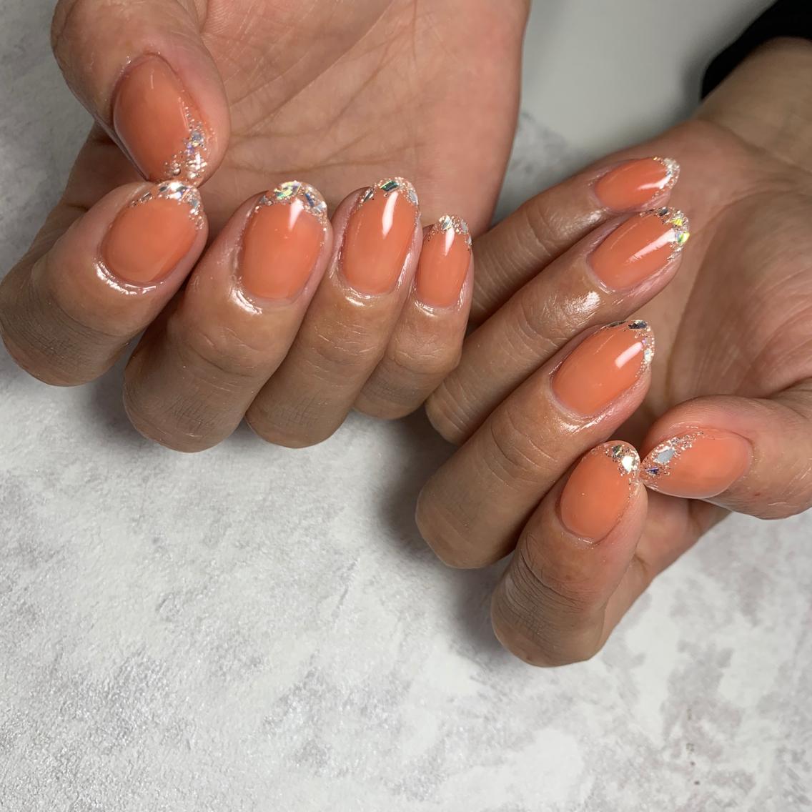 ネイル オレンジ Li aile eye&nailのマツエク・マツパデザイン