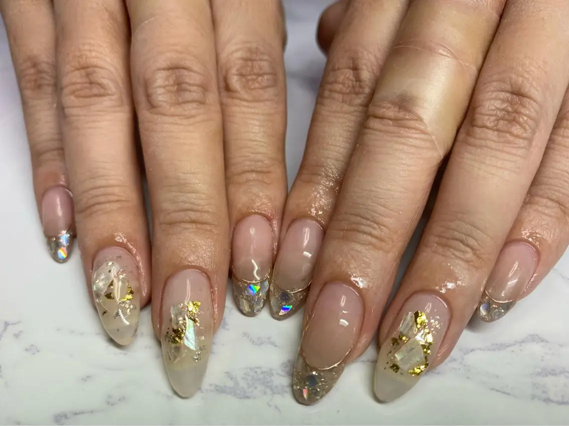 ネイル フレンチネイル ガラスフレンチ Era nailのネイルデザイン