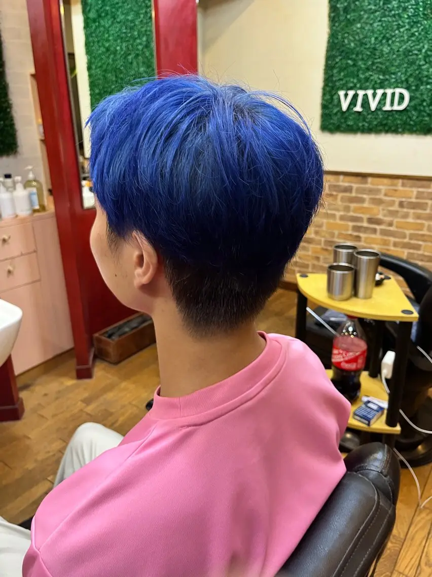 ミディアム カラー メンズ メンズパーマ 似合わせカットのヘアスタイル