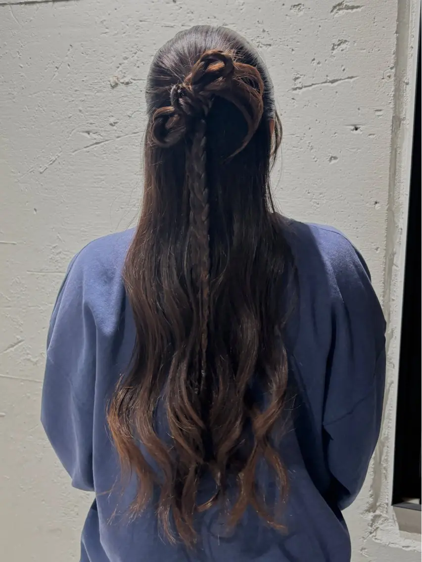ロング ヘアアレンジ ヘアセット ヘアアレンジ/ 透明感/あみ🫧🎶のヘアスタイル