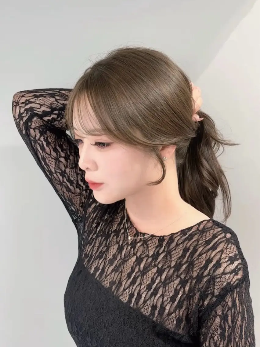 セミロング カット ヘアカラー トリートメント あい❤︎ /韓国巻き/レイヤーのヘアスタイル