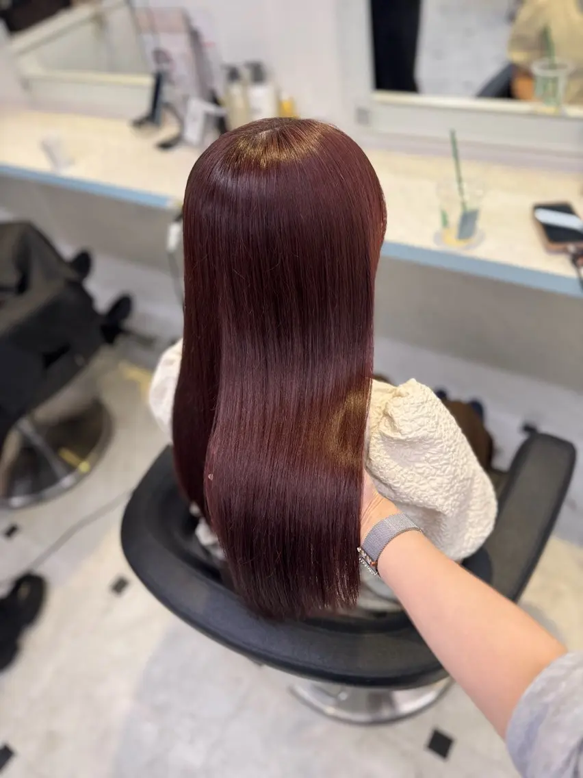 ロング カラー カット ヘアカラー トリートメント ヘッドスパ ヘアセット 暖色🩷透明感カラー ♡Maika♡のヘアスタイル