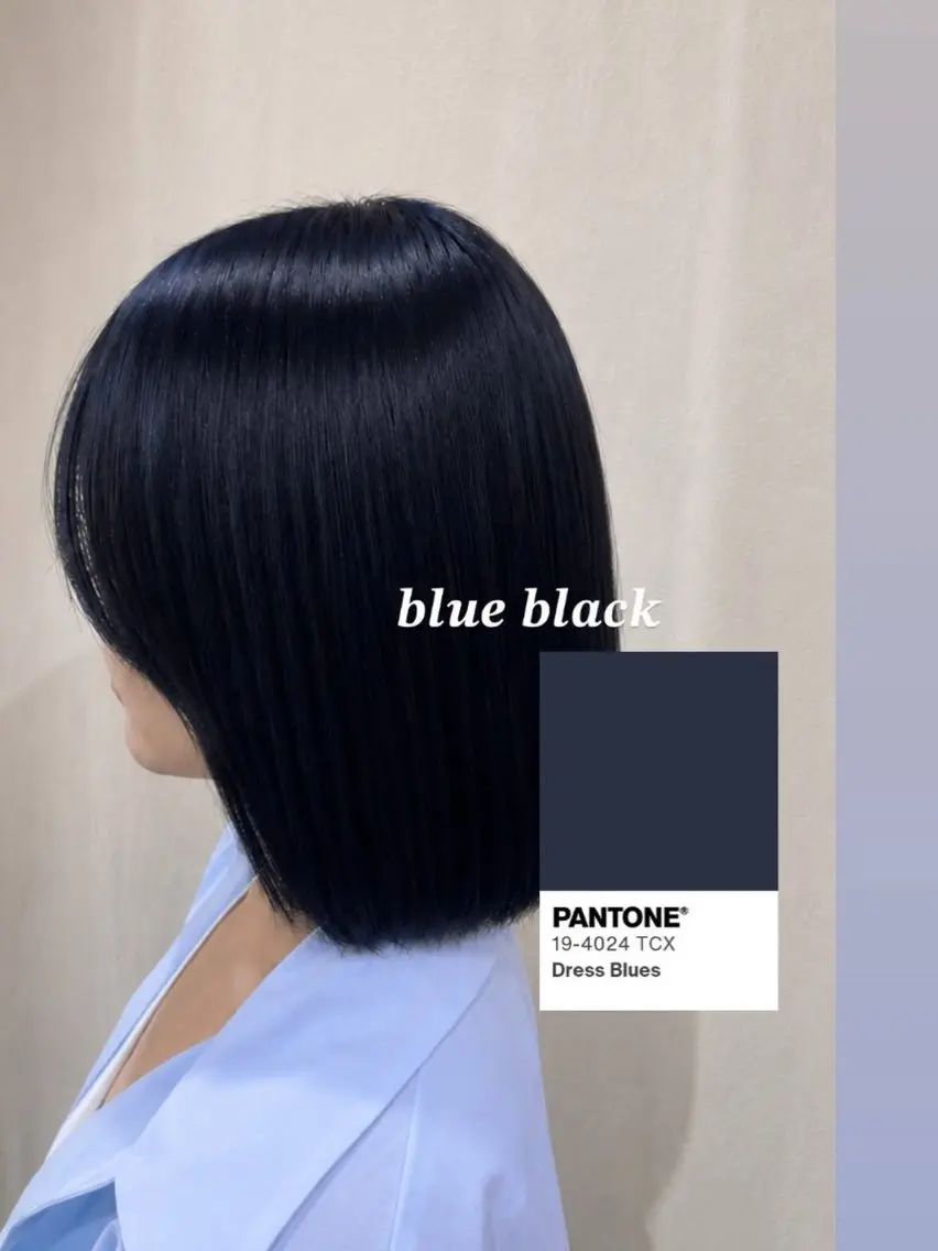 ミディアム カラー 黒髪 ブルーカラー ブルーブラック ヘアカラー 中竹 結莉の眉毛・アイブロウイメージ