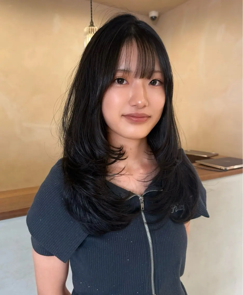 セミロング カット ヘアカラー トリートメント カノエ宇部厚南店 /つむぎのヘアスタイル