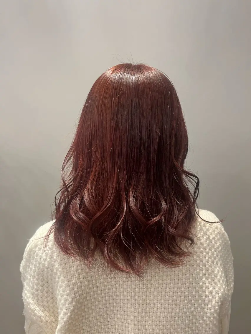 ミディアム カラー ブリーチ ブリーチなしカラー ピンクカラー ヘアカラー 顔周り/ガーリー /ヘアメ/あつはのヘアスタイル