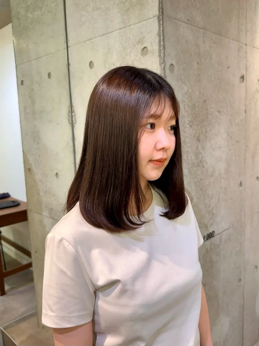 セミロング カット トリートメント ヘッドスパ ヘアセット 艶カラー/レイヤー/ 顔周り/ゆな🕊️のヘアスタイル