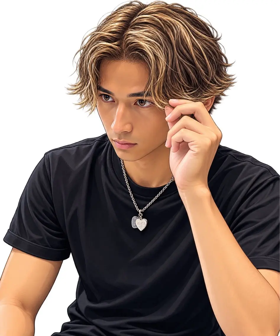 カラー パーマ メンズ カット ヘアカラー パーマ fifth park 六反穂 龍介のヘアスタイル