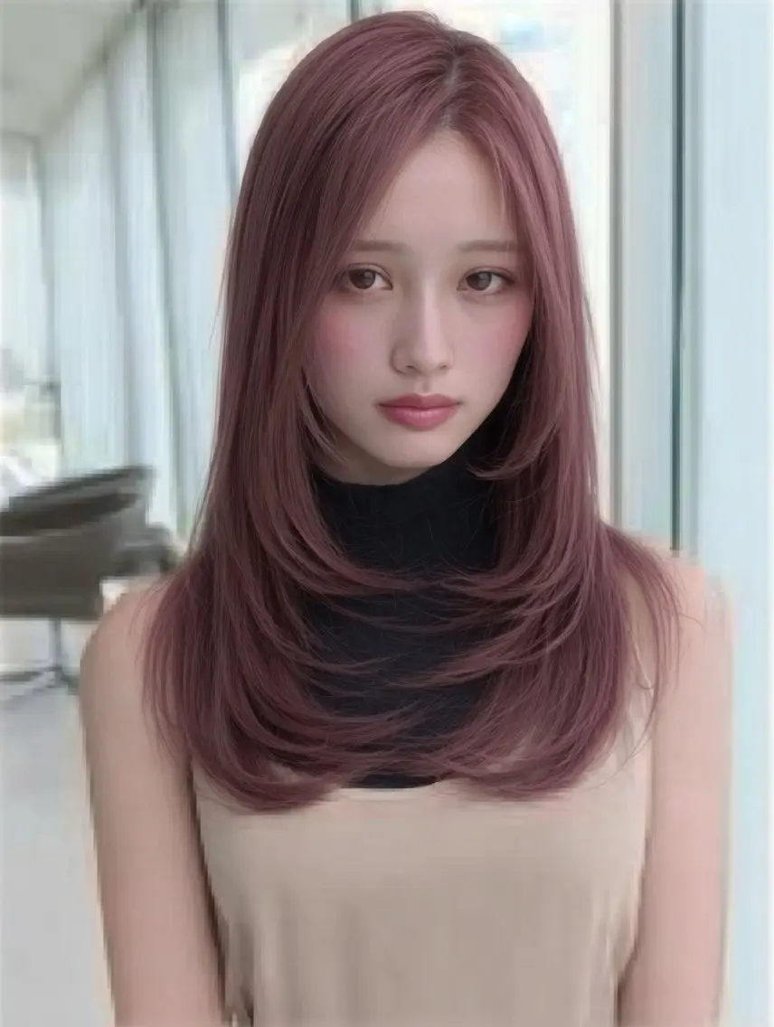 セミロング 顔まわりレイヤー 顔周りカット ハッシュカット ハイレイヤー 韓国風ヘア カット 縮毛矯正 トリートメント ✨毛髪診断で絶対綺麗 ✨美髪艶髪専門✨高浪のヘアスタイル