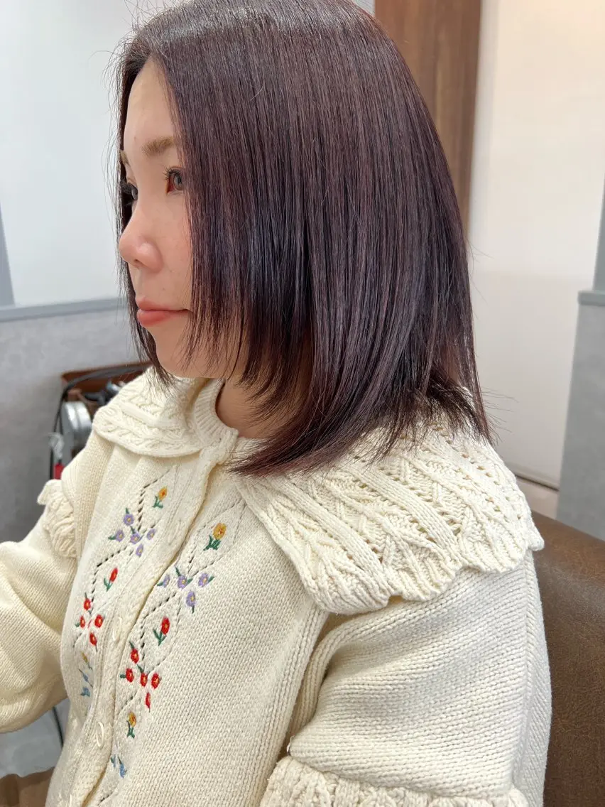 ミディアム パープルカラー 美髪矯正/髪質改善 🌼 原田 愛弓のヘアスタイル