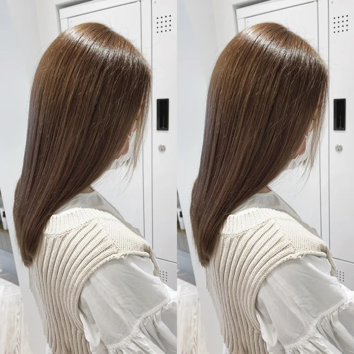 ミディアム カラー アッシュ ベージュカラー 佐々木 裕一のヘアスタイル