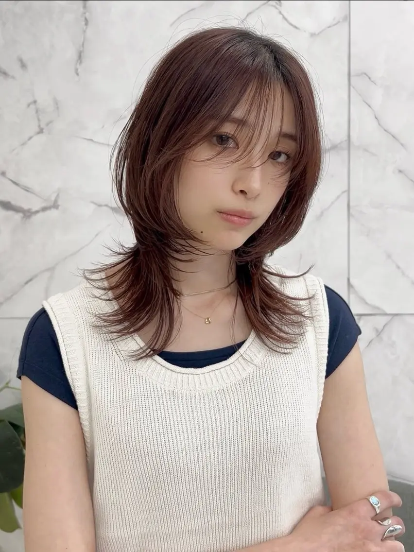 ミディアム レイヤーカット ウルフカット ウルフレイヤー カット 🐺ウルフカット特化 🐺/今川のヘアスタイル