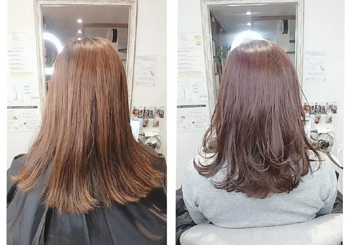 ミディアム カラー ブラウンカラー ピンクカラー ピンクブラウン レッドカラー レイヤーカット kijima ricoのヘアスタイル