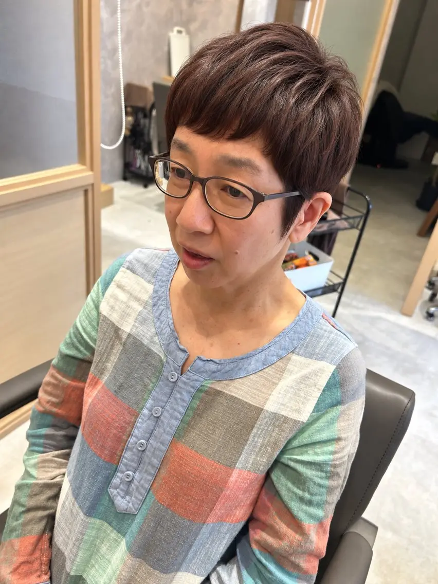 ショート カラー 髪質改善 トリートメント カット ヘアカラー トリートメント ヘッドスパ 久木原 ゆりのヘアスタイル