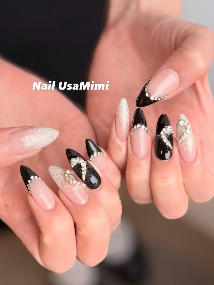 ネイル アートネイル ジェルネイル キラキラネイル オフィスネイル 春ネイル ハンドネイル Nail Usa Mimi ASAKOのネイルデザイン