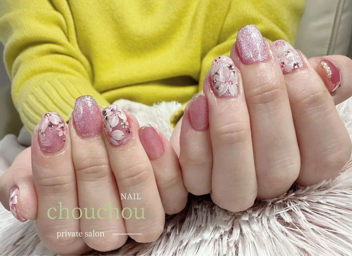 ネイル 桜ネイル ネイルサロン CHOUCHOUのネイルデザイン